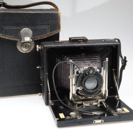 Plaubel Heli-Orthar No. 5 f5.2 black nickel Objektiv frühe Holzkamera