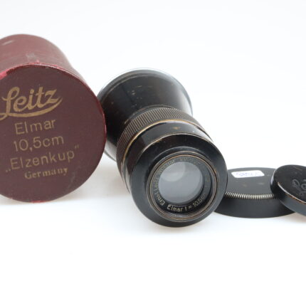 Leica Berg Elmar black chrome 10,5cm f6.3 "Elzenkup" Objektiv Leitz