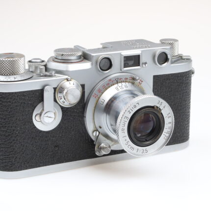 Leica IIIF Vorlaufwerk red Scale Kamera Elmar 50mm f3.5 Objektiv Leitz