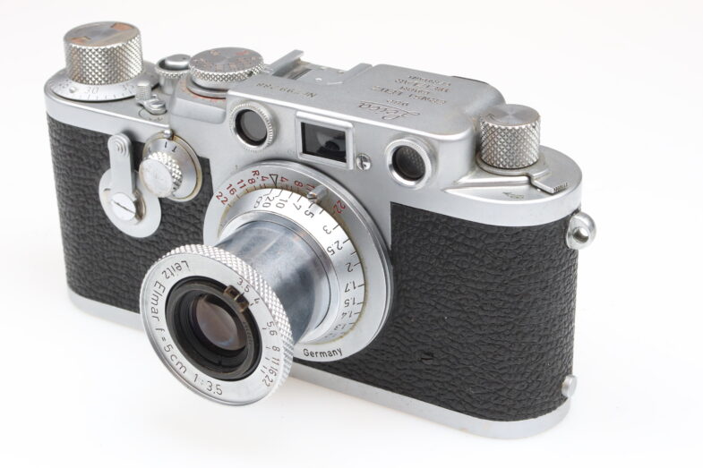 Leica IIIF Vorlaufwerk red Scale Kamera Elmar 50mm f3.5 Objektiv Leitz 95158 – Bild 2