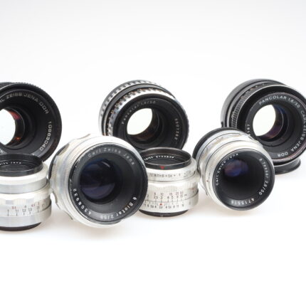 ZEISS 3x Pancolar 50 3x Tessar 50 1x Biotar 58 Objektive lens