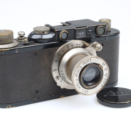 Leica II black nickel Kamera Elmar 50mm f3.5 Objektiv lens Leitz