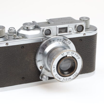 Leica II Kamera Camera mit chrome Elmar 5cm f3.5 Objektiv Lens Leitz