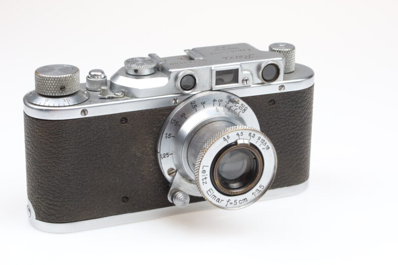 Leica II Kamera Camera mit chrome Elmar 5cm f3.5 Objektiv Lens Leitz