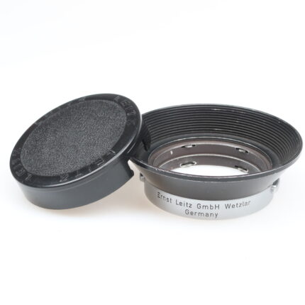 Leica IWKOO lens hood for Leitz Super-Angulon 21mm: The item is in very good condition with normal signs of use. Includes front cap. The item is sold as shown and described, without any additional accessories.