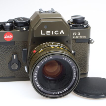 Leica R3 Electronic Safari grün Kamera Summicron R 50mm f2 lens Leitz