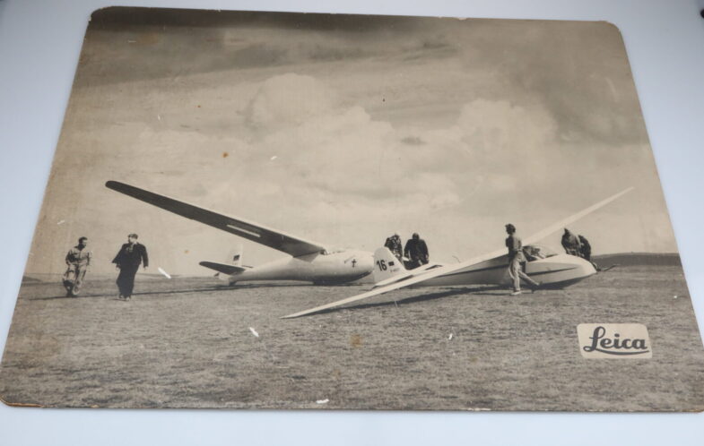 Leica Werbetafel"Segelflugtag in der Röhn" Foto Schild Leitz Wetzlar