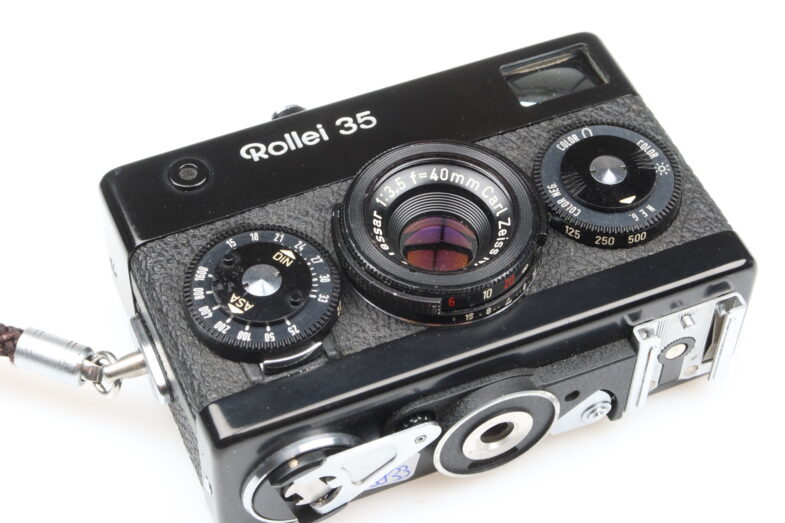 Rollei 35 black paint Germany Kamera Tessar 40mm lens 99833 near mint – Bild 7