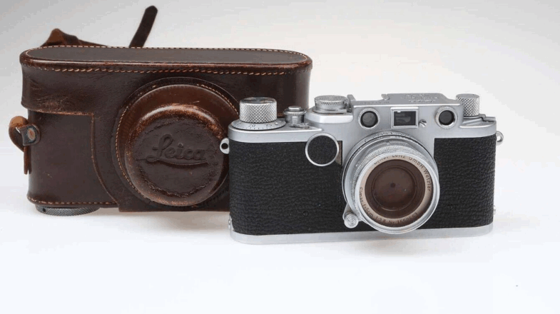 Leica II F  black dial Kamera Camera mit Elmar  50mm f2.8 Objektiv Leitz 95445 - Image 1