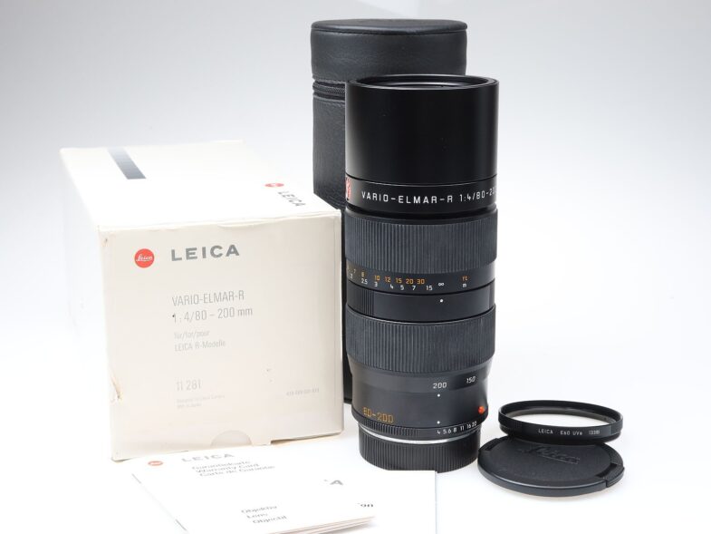 Leica Vario Elmar R 80-200mm f4 ROM Objektiv11281 Leitz 97711 near mint full Set – Bild 1