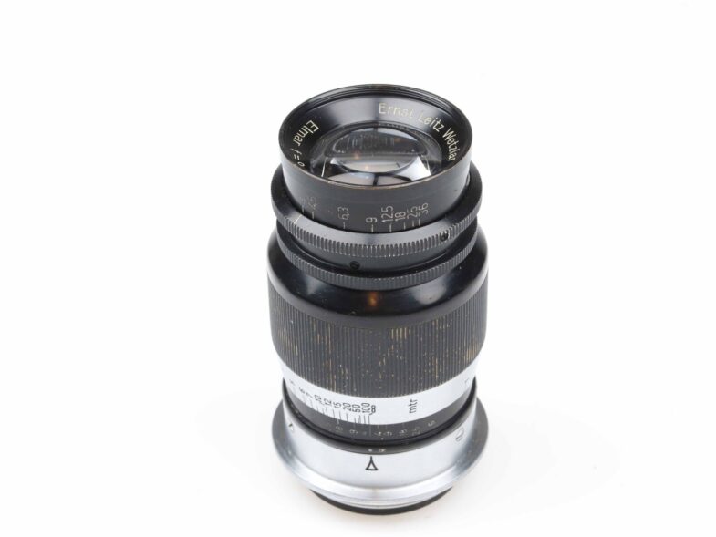 Leica Elmar 90mm f4 Objektiv Lens Black chrome Leitz Bakelit Dose 97593 – Bild 5