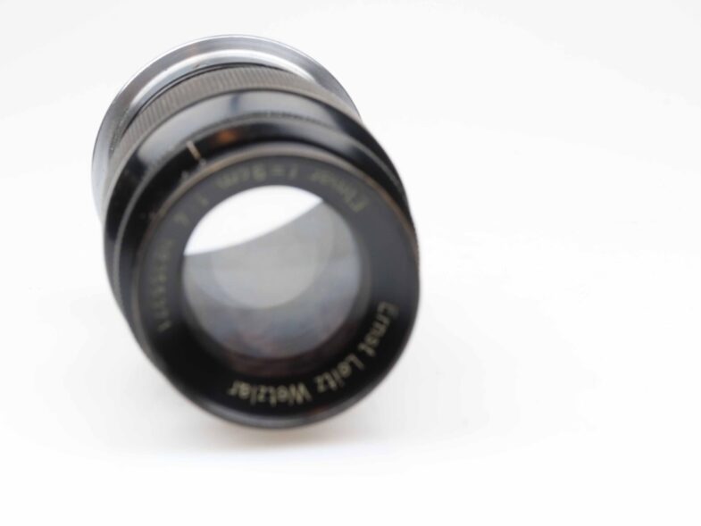 Leica Elmar 90mm f4 Objektiv Lens Black chrome Leitz Bakelit Dose 97593 – Bild 6