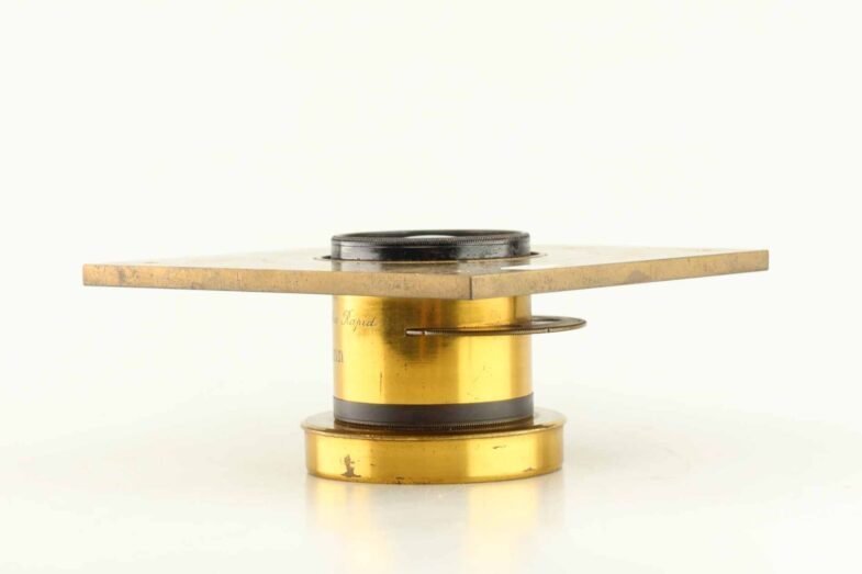 Weitwinkel Aplanat Extra Rapid Carl Grundmann Leipzig auf Messingplatte 91761 – Bild 3