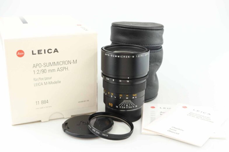 Leica Apo Summicron M 90mm f2 E55 ASPH 11884 lens Leitz full set