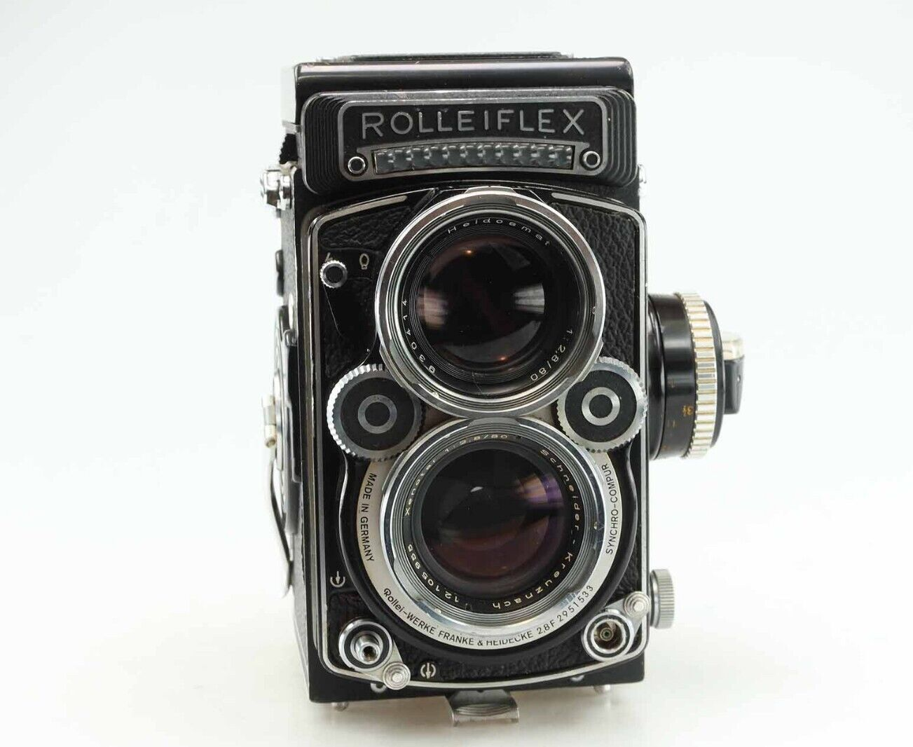 Rolleiflex-28F-white-face-Xenotar-28-80mm-Rollei-Kamera-Camera-95091-365488845313 Rolleiflex 2,8F white face Xenotar 2,8 80mm Rollei Kamera Camera 95091 – Bild 1