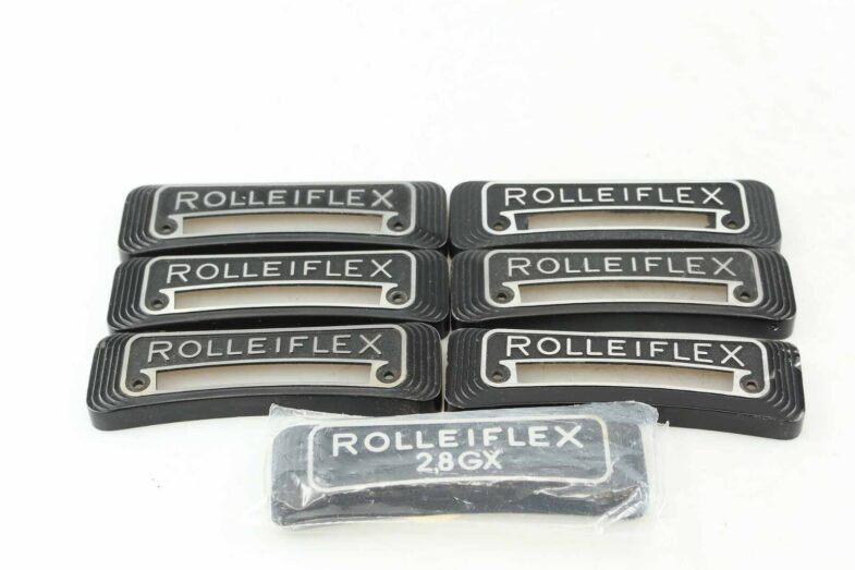7x Rolleiflex 2,8 GX 2,8 F 2,8 E Stirnschilder Schilder type label Rollei 90... - Image 1