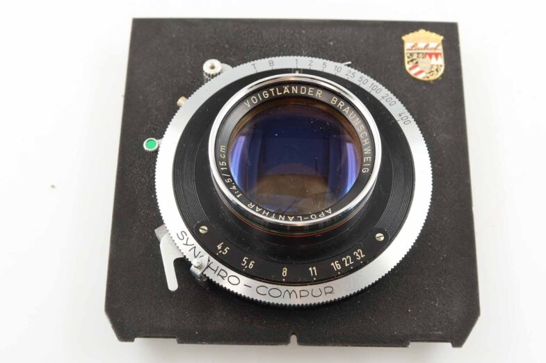 Voigtländer Apo Lanthar 15cm F4,5 Lens Linhof Technika Platte near mint 94546 – Bild 1