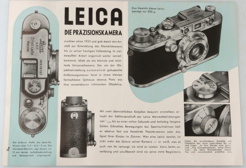 Leica Anleitung Prospekt  "der Pionier der Kleinbildkameras"  89722 - Image 2