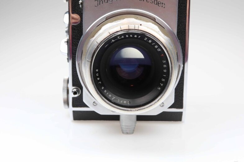 Ihagee Dresden Exakta 6x6 Kamera vertical Tessar 80mm f2.8 red T Lens 96816 – Bild 2
