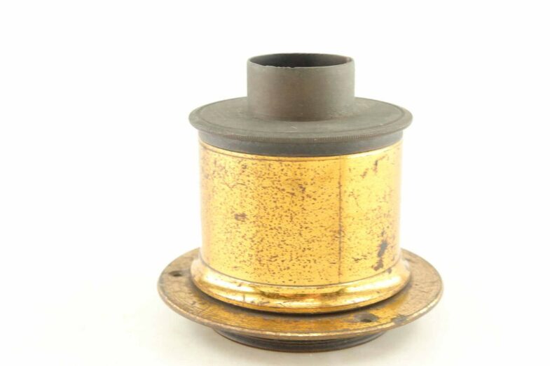 Miniscus Objektiv Messing Holzschiebekasten Kamera sliding box Früh 90084 – Bild 2