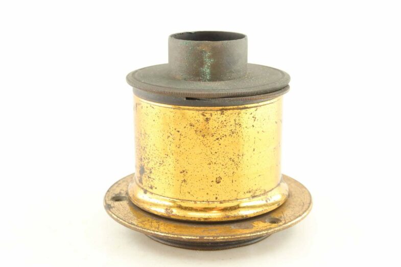 Miniscus Objektiv Messing Holzschiebekasten Kamera sliding box Früh 90084 – Bild 3