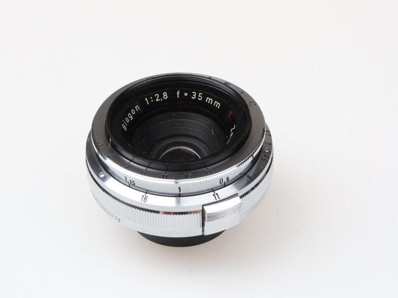 Zeiss Opton Biogon 35mm f2.8 red T Objektiv Lens Contax mount 97779 near mint – Bild 4