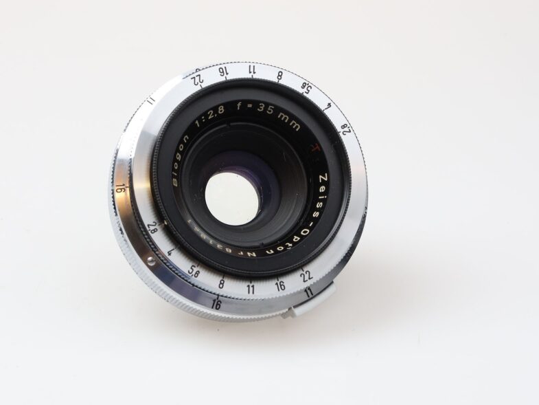 Zeiss Opton Biogon 35mm f2.8 red T Objektiv Lens Contax mount 97779 near mint – Bild 6