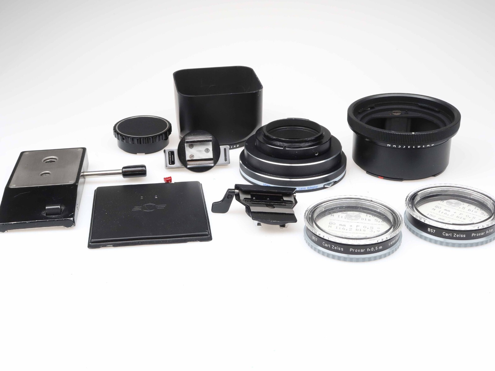 Hasselblad-Zwischenring-clip-on-flash-Stativ-Adapter-Proxar-Sonnenblende96858LOT-156767384477 Hasselblad Zwischenring clip on flash Stativ-Adapter Proxar Sonnenblende96858LOT - Image 1