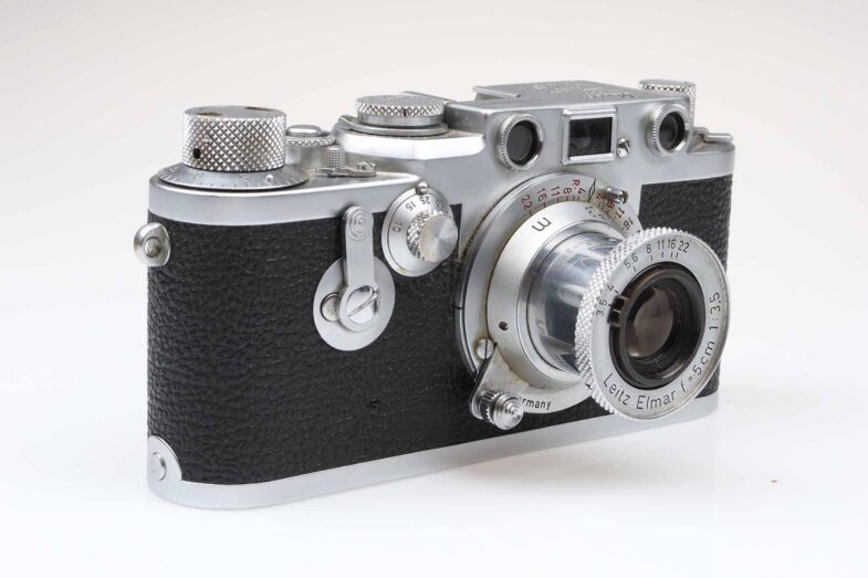 Leica III F black dial Kamera mit Elmar 50mm f3.5 red scale Objektiv Leitz 95653 – Bild 5