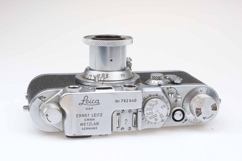 Leica III F black dial Kamera mit Elmar 50mm f3.5 red scale Objektiv Leitz 95653 – Bild 7