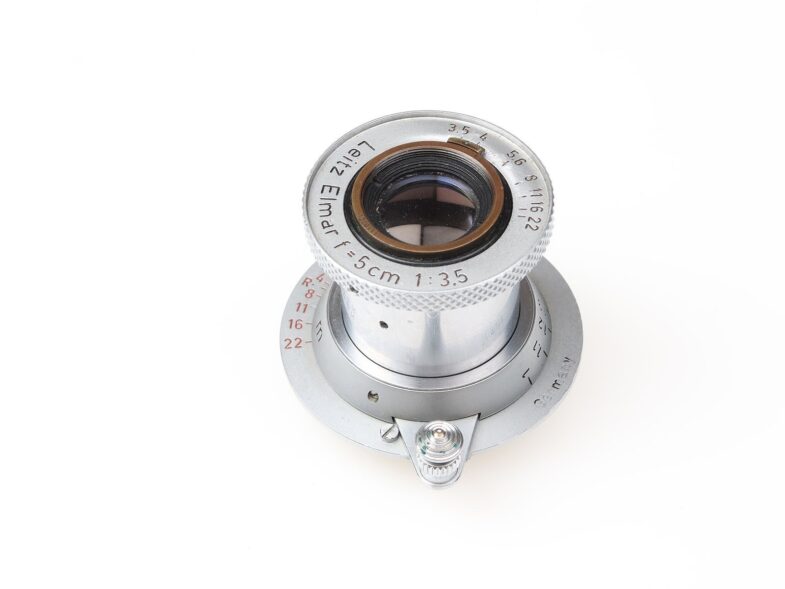 Leica Elmar 50mm f3.5 red scale Objektiv lens M39 Anschluss mount Leitz 98339 – Bild 4
