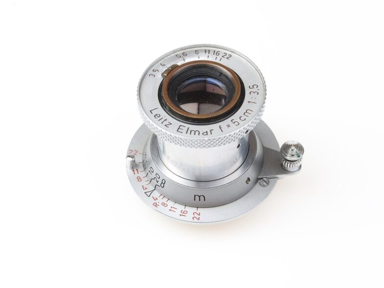 Leica Elmar 50mm f3.5 red scale Objektiv lens M39 Anschluss mount Leitz 98339 – Bild 5