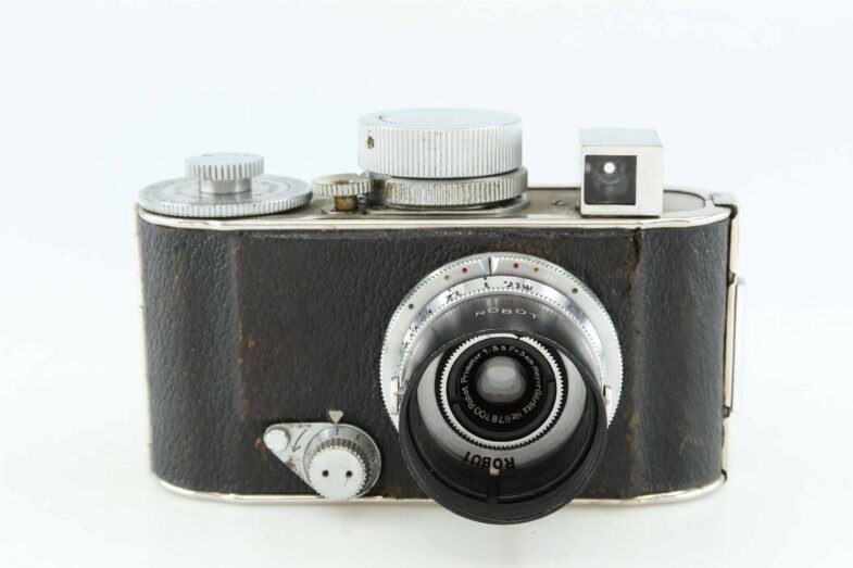 Robot I Kamera Meyer Görlitz Primotar 3cm f3.5 Gegenlichtblende very rare 86585 – Bild 1